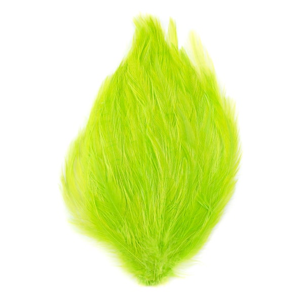 LIME Dyed Hackle Pads - Feather Patches For Arts & Crafts, DIY Fascinators, Millinery, Fashion, Costume and Carnival Design ZUCKER®