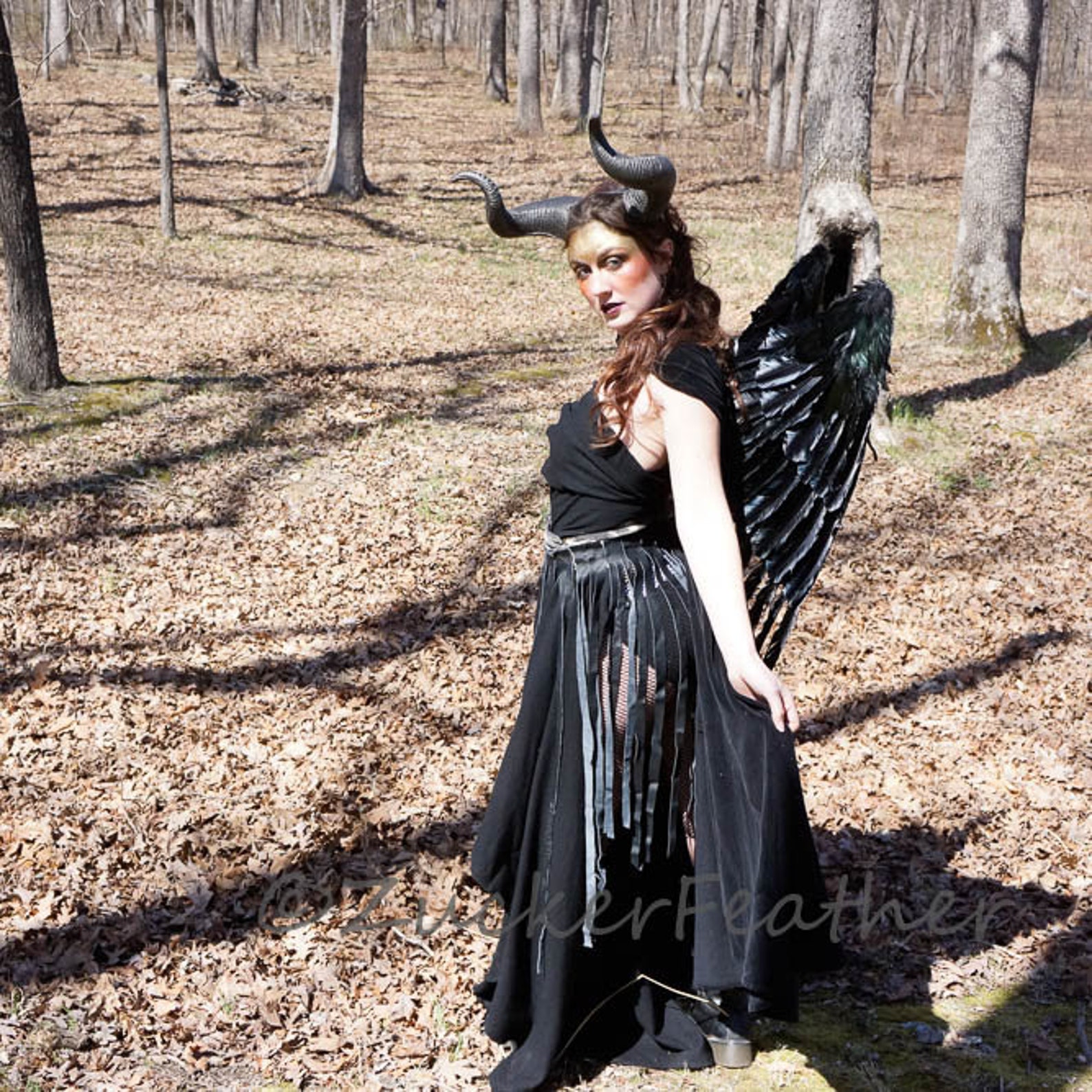 Large Black Feather Wings Maleficent Inspired Feather Costume Etsy