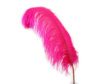 X-Large Ostrich Feathers 24-30", 1 to 25 Pieces, SHOCKING Pink, For Wedding Centerpieces, Party Decor, Millinery, Carnival, Costume ZUCKER®