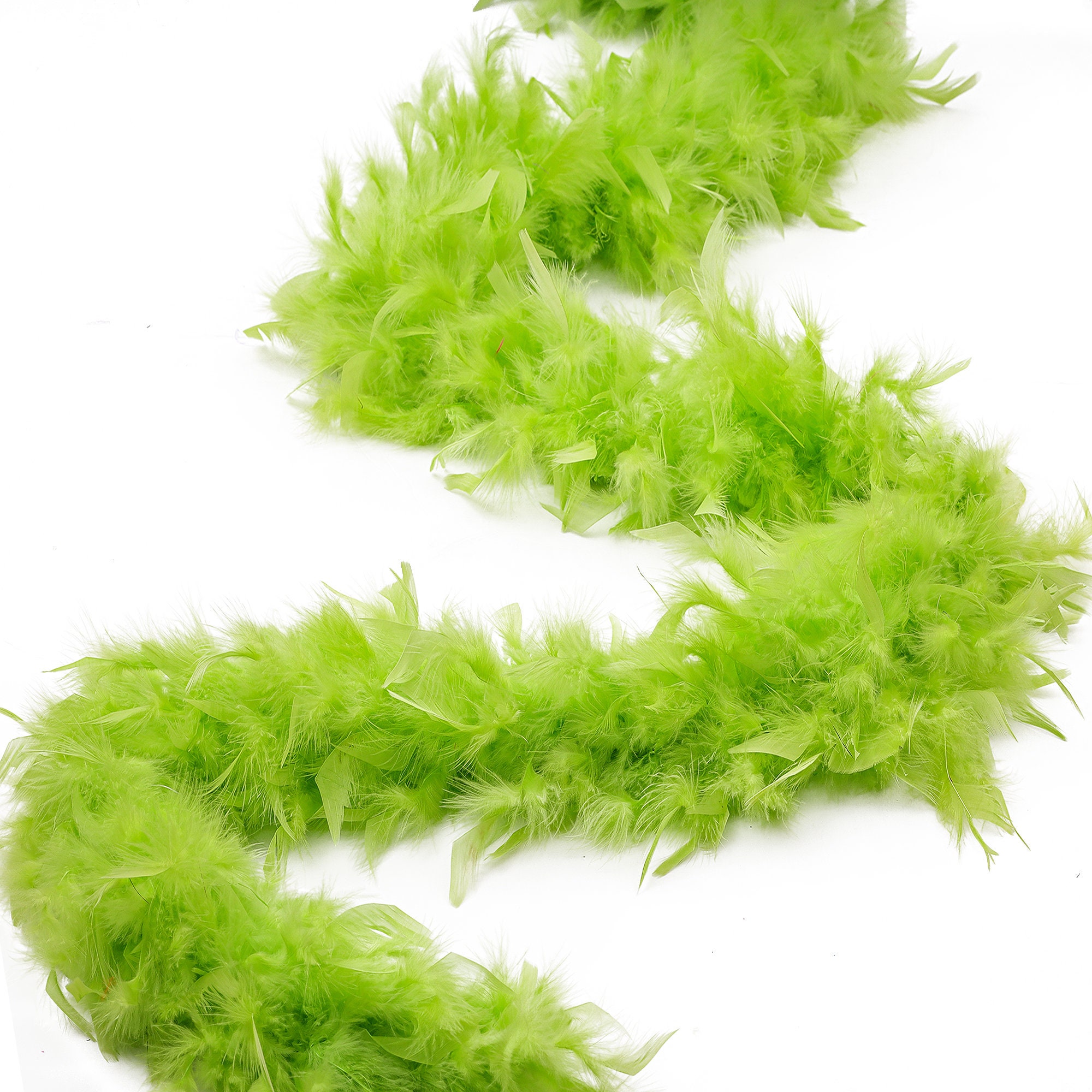 60 Gram Chandelle Feather Boa, Lime Green 2 Yards For Party Favors