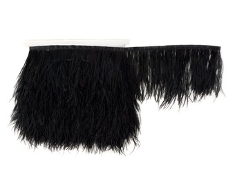 BLACK Bulk 5 YARD Ostrich Feather Fringe - For Bridal, Carnival Costume, Cosplay, Millinery, Fashion Design and Decor  ZUCKER®