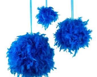 Large DARK TURQUOISE Decorative Chandelle Feather Pom Poms 18" - Unique Event Decor For Birthday Parties, Bridal and Baby Showers  ZUCKER®