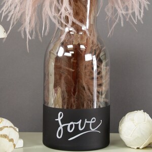 Chalkboard Flower Vase, Rustic Glass Vase Jug, Smoke Gray Black Chalkboard Bottom, Flower Vase Wedding Centerpiece ZUCKER®