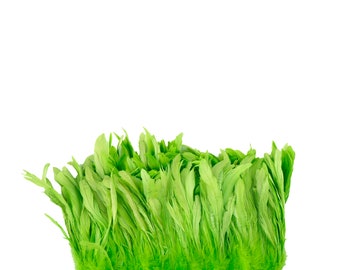 Rooster Tail Feathers, LIME 8-10" Strung Bleach Dyed Coque Tails, Wholesale Feathers Bulk ZUCKER® 1/4 LB