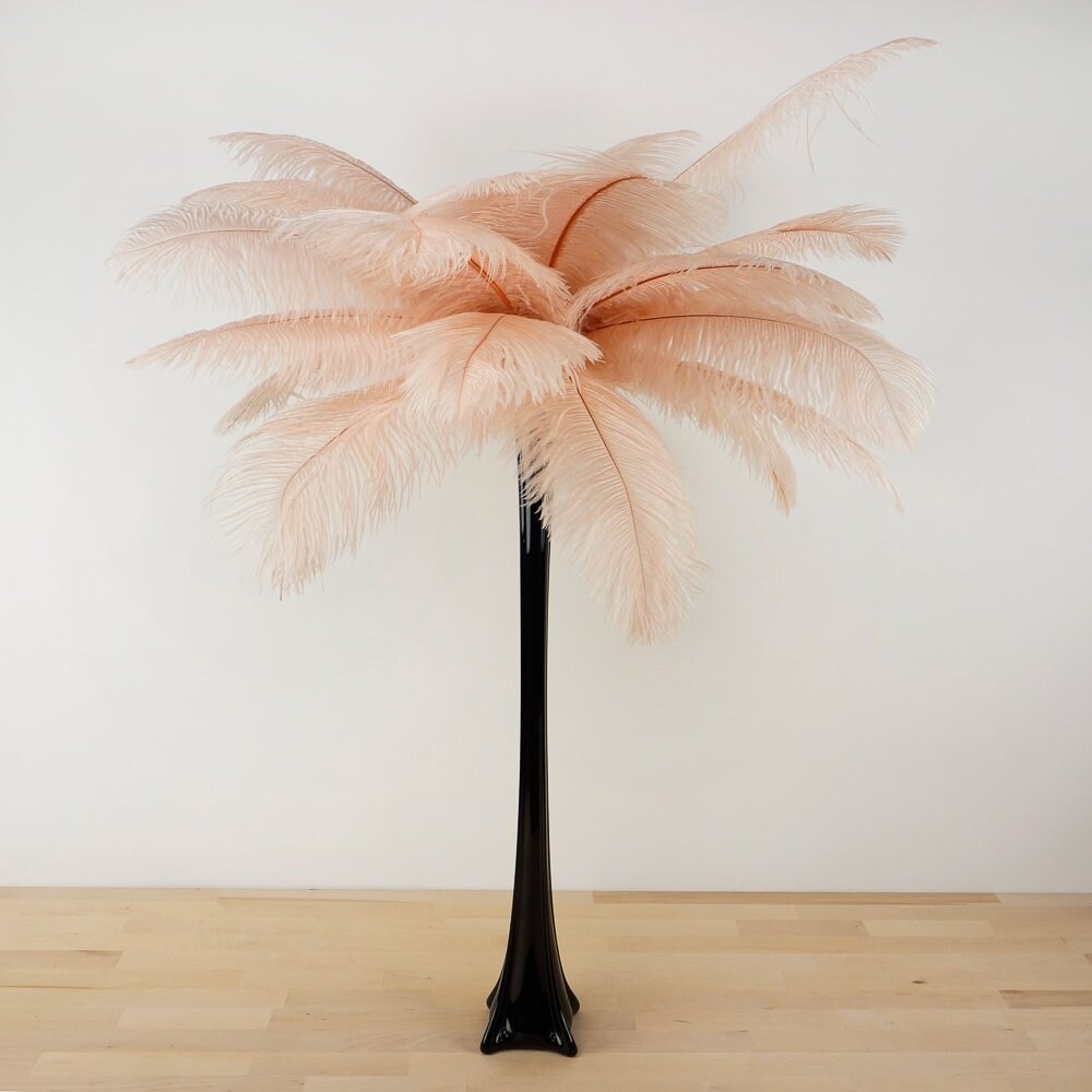 CHAMPAGNE Ostrich Plumes With Eiffel Tower Vase Centerpiece Sets