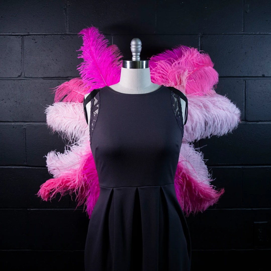 CUSTOM Multi Color Ostrich Feather Wings Made to Order With 2nd Quality
