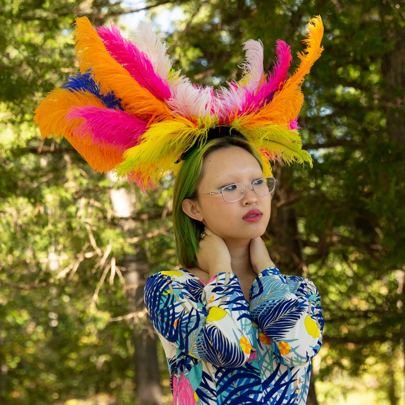 Rainbow 3 in 1 Upcycled Feather Costume Made With 2nd Quality Etsy