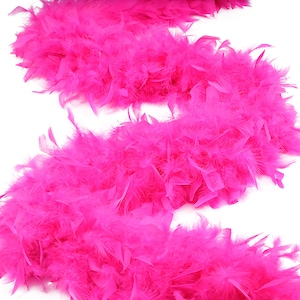 120 Gram Chandelle Feather Boa Shocking Pink 2 Yards For Party Favors, Kids Craft & Dress Up, Dancing, Wedding, Halloween, Costume ZUCKER®