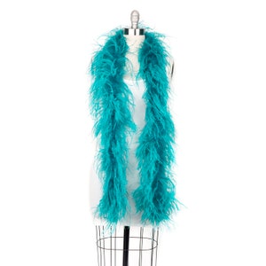 2 Ply Ostrich Feather Boa AQUA 2 Yards For Fashion, Accessory, Halloween, Costume Design, Dress Up, Dancing, Stage Performance ZUCKER®