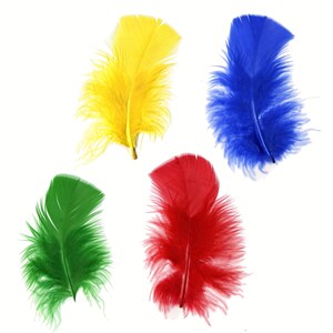 Turkey Feathers, Vibrant Rainbow Mix Loose Turkey Plumage Feathers, Short T-Base Body Feathers for Craft and Fly Fishing Supply ZUCKER®