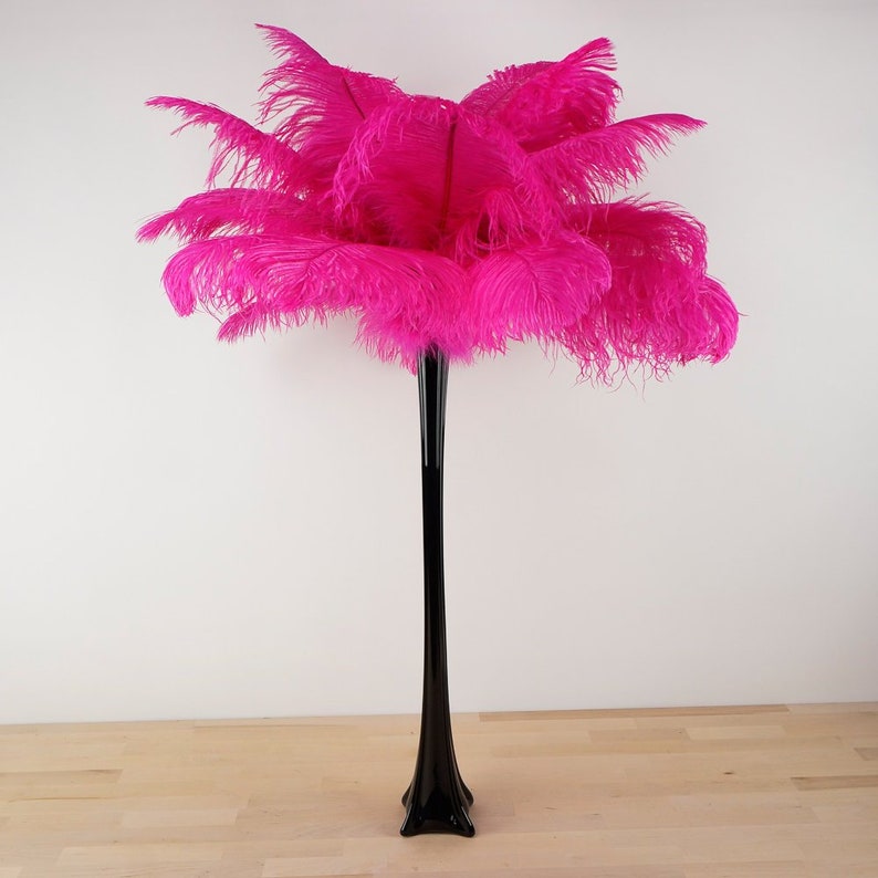 SHOCKINGPINK Ostrich Feather Centerpiece Set BLACK Eiffel Tower Vase For Great Gatsby Party, Special Event & Wedding Reception Decor ZUCKER® image 3