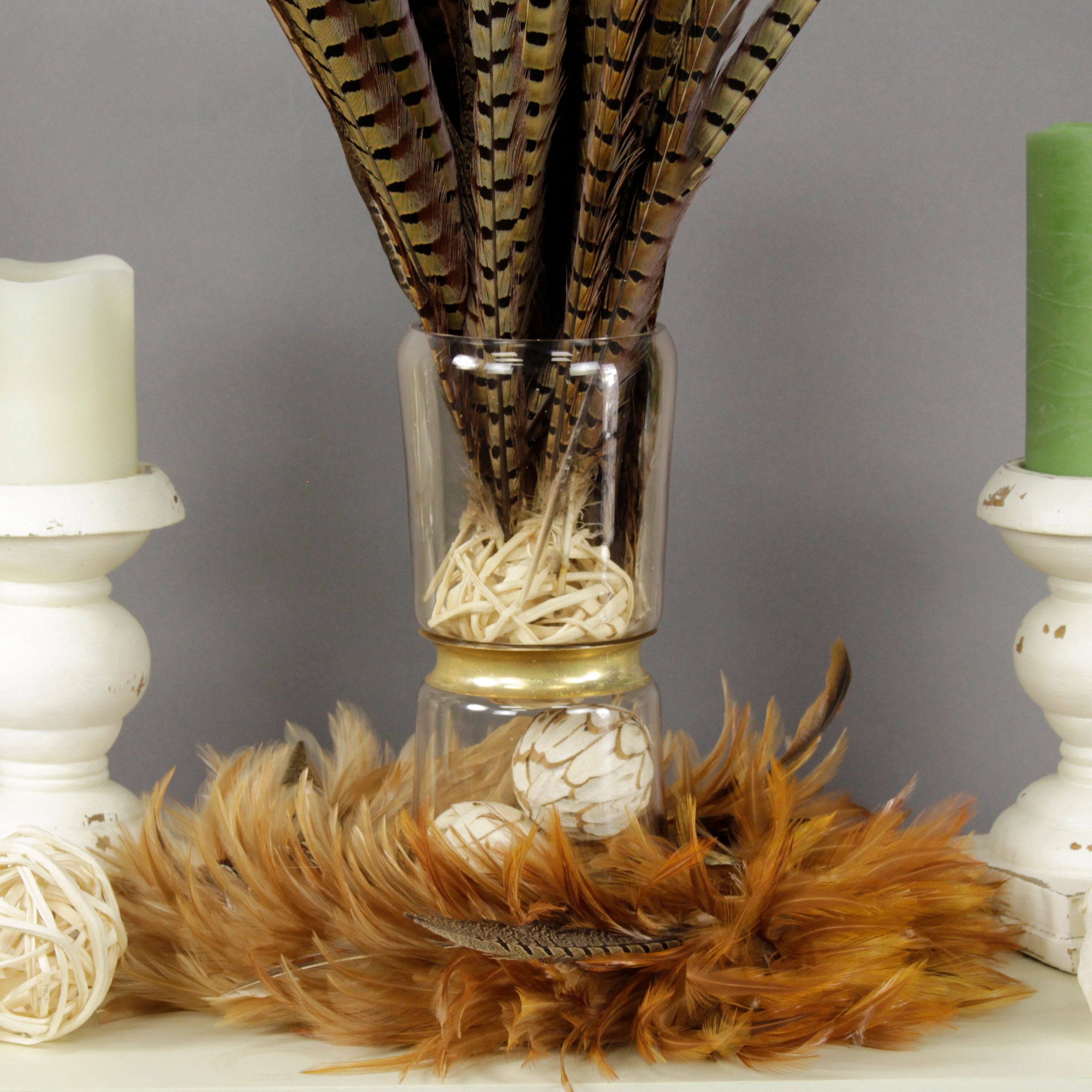 Rustic Glass Flower Vase, Smoke Brown & GOLD Rim, Flower Vase for Event