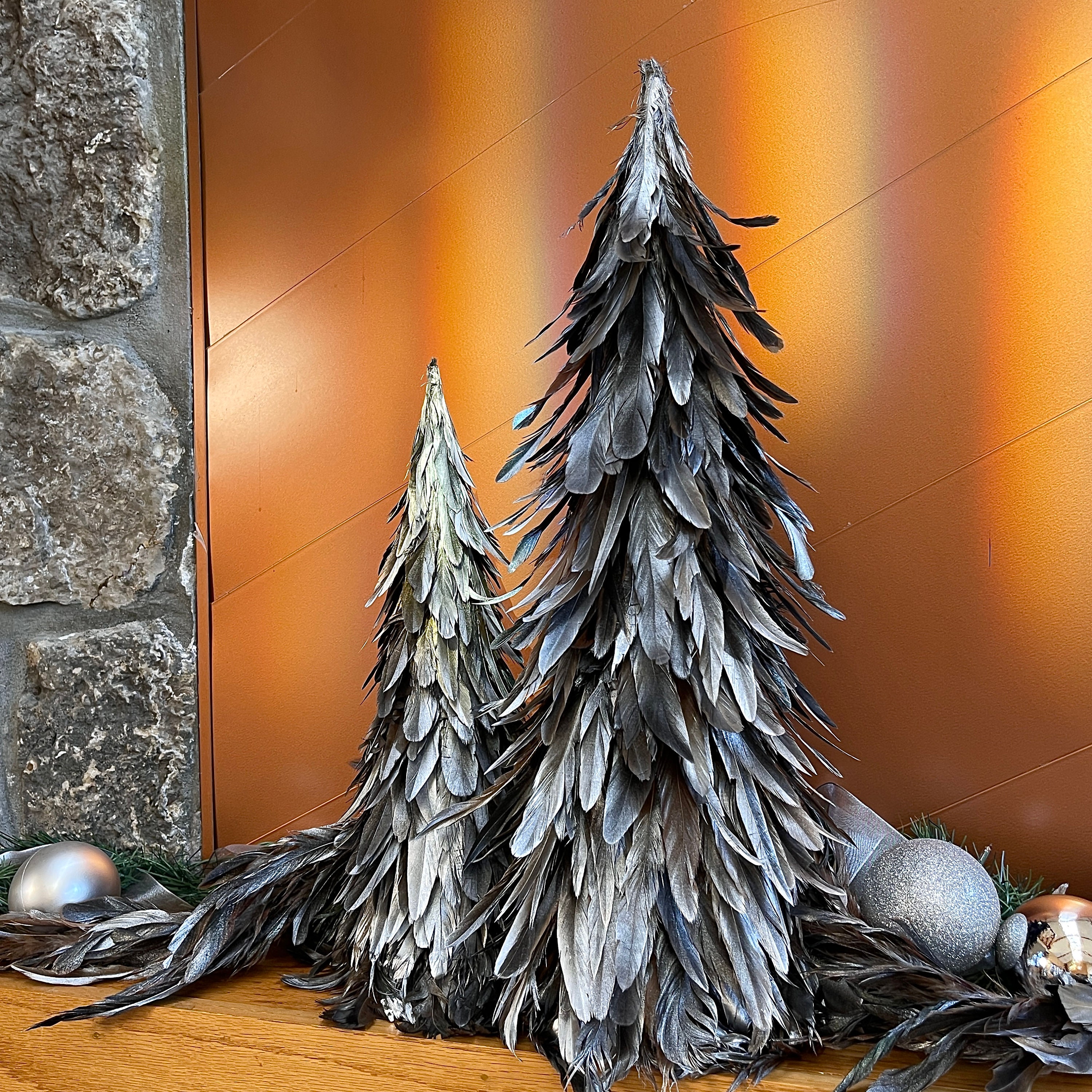 Gilded Silver Metallic Feather Trees Christmas, Fall Decorative Event &  Holiday Christmas Trees ZUCKER® 