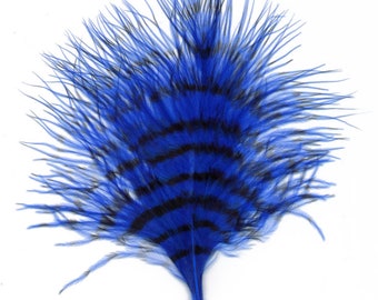 Blue & Black Stenciled Marabou Feathers, Loose Turkey Marabou Feathers, 3-4" Soft Fluffy Down, Art and Craft, Fly Fishing Supply ZUCKER®