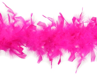 40 Gram Chandelle Feather Boa SHOCKING PINK 2 Yards For Party Favors, Kids Crafting & Dress Up, Dancing, Wedding, Halloween, Costume ZUCKER®