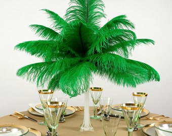 Ostrich Feathers 13-16" KELLY Green - For Feather Centerpieces, Party Decor, Millinery, Carnival, Fashion & Costume ZUCKER®