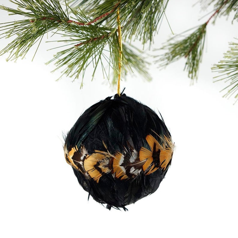 Zuckerfeather Pheasant Feather Ball Ornament - Thumbnail 5