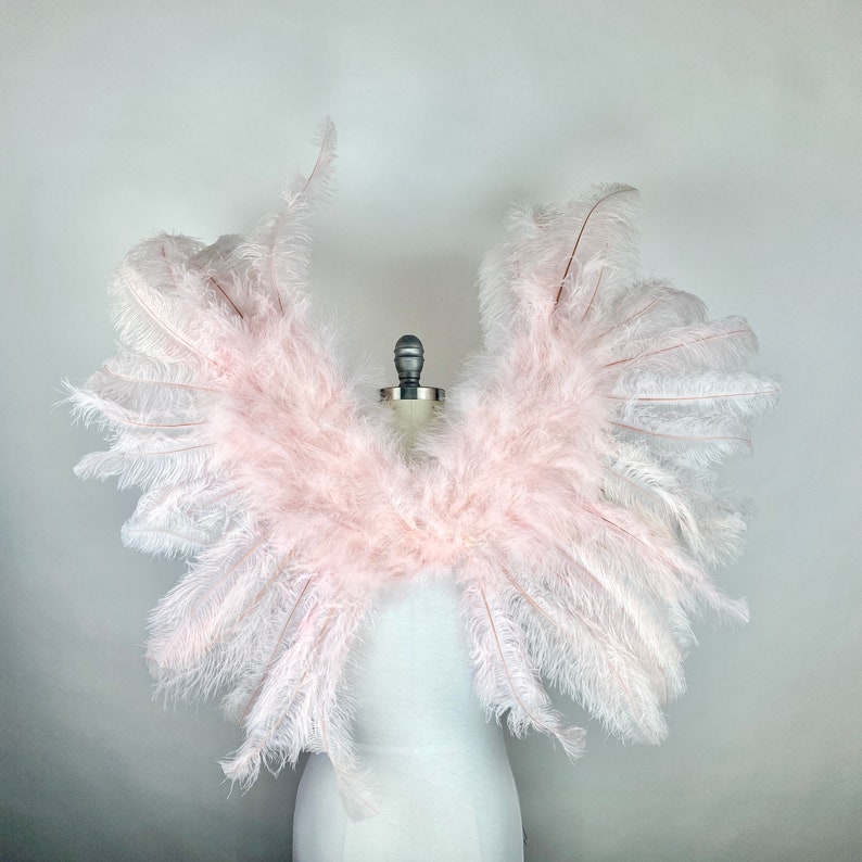 Blush Ostrich Feather Wings Angel Fairy Costume Ostrich Etsy