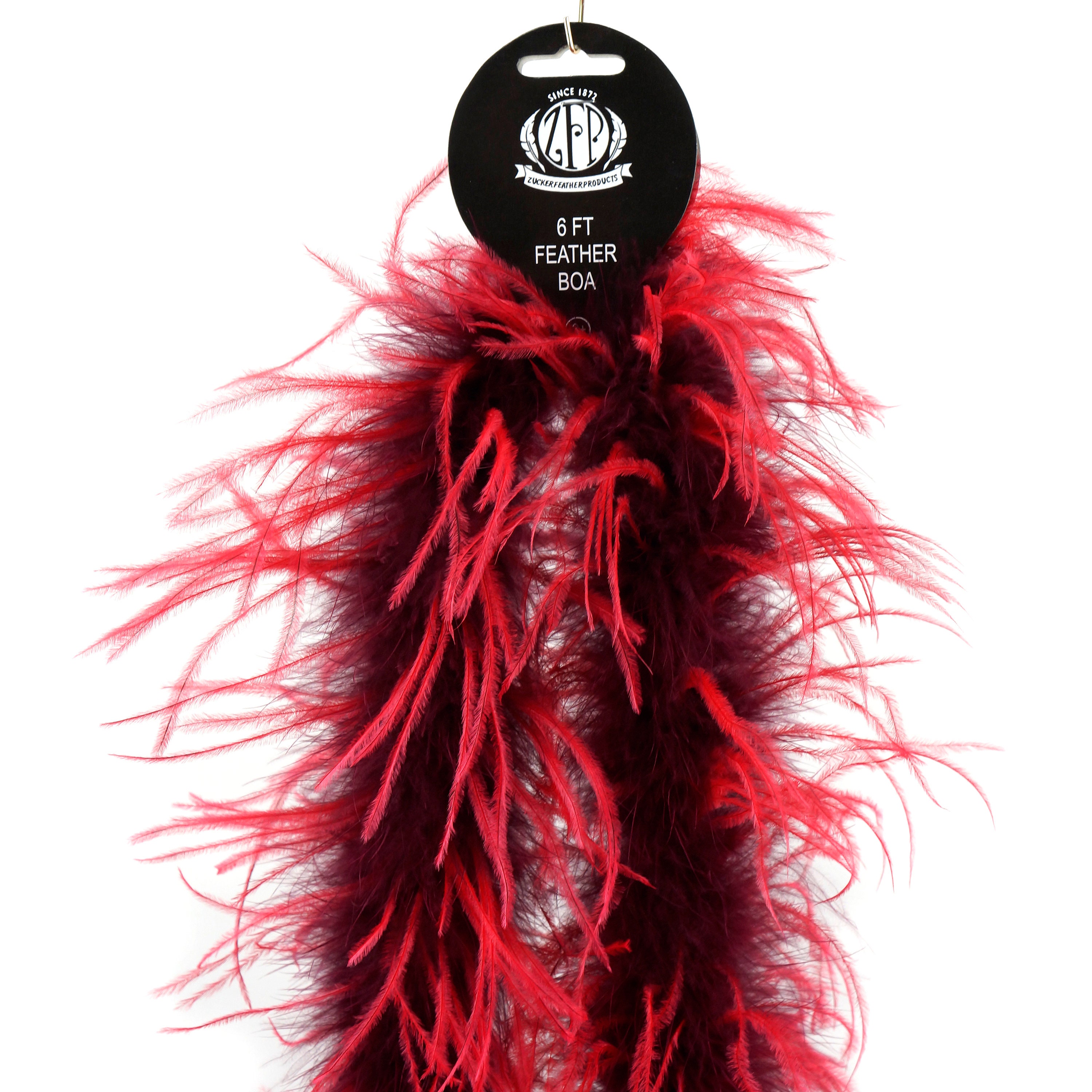 1 Ply Ostrich Feather Boa Economy BURGUNDY & RED 2 Yards Fashion