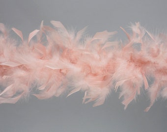Boa de plumas Chandelle de 40 gramos, color champán, 2 yardas. Ideal para recuerdos de fiesta, manualidades y disfraces infantiles, baile, bodas, Halloween y disfraces. ZUCKER®