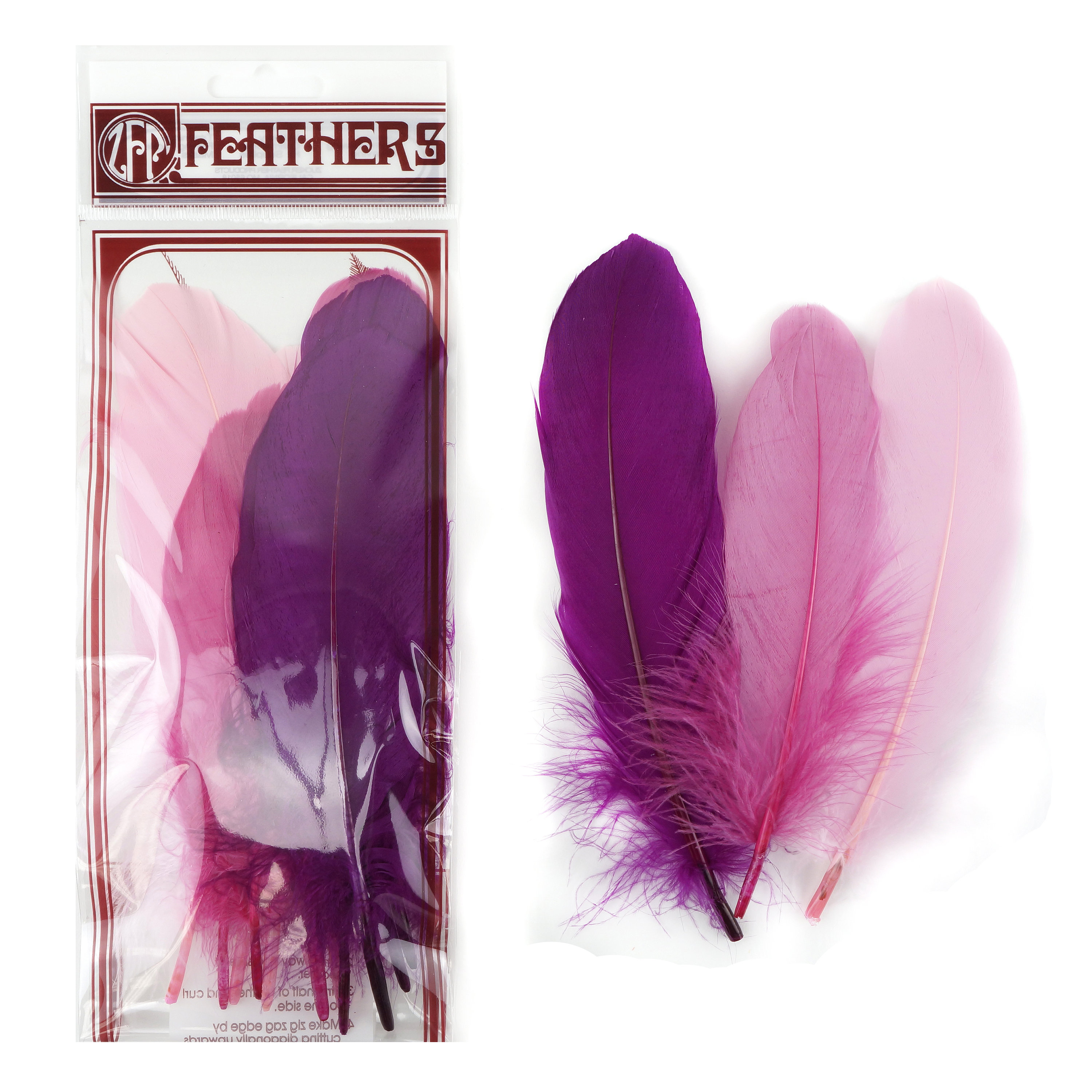 Mixed Dyed Goose Pallet Feathers 12 pieces LOVE BUG Goose Feathers