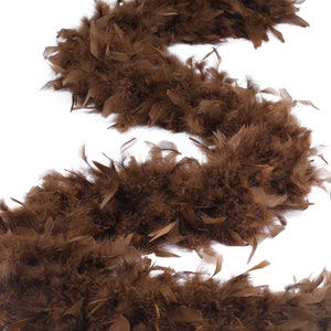 120 Gram Chandelle Feather Boa Brown 2 Yards For Party Favors, Kids Craft & Dress Up, Dancing, Wedding, Halloween, Costume ZUCKER®