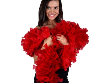 RED Turkey Feather Boa - Large Economy Feather Boa for Carnival, Halloween, Costume Party, Burlesque & Showgirl Costume ZUCKER®