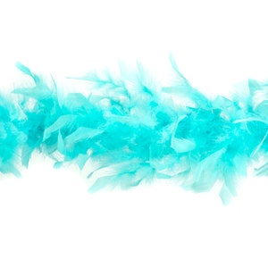 40 Gram Chandelle Feather Boa LT. TURQUOISE 2 Yards For Party Favors, Kids Crafting & Dress Up, Dancing, Wedding, Halloween, Costume ZUCKER®