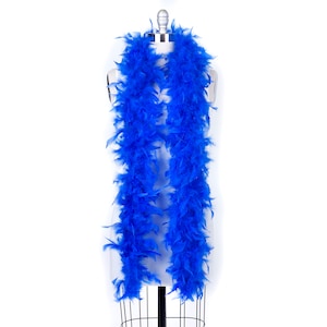60 Gram Chandelle Feather Boa, Royal Blue 2 Yards For Party Favors, Kids Crafting & Dress Up, Dancing, Wedding, Halloween, Costume ZUCKER®