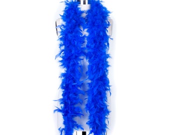 60 Gram Chandelle Feather Boa, Royal Blue 2 Yards For Party Favors, Kids Crafting & Dress Up, Dancing, Wedding, Halloween, Costume ZUCKER®