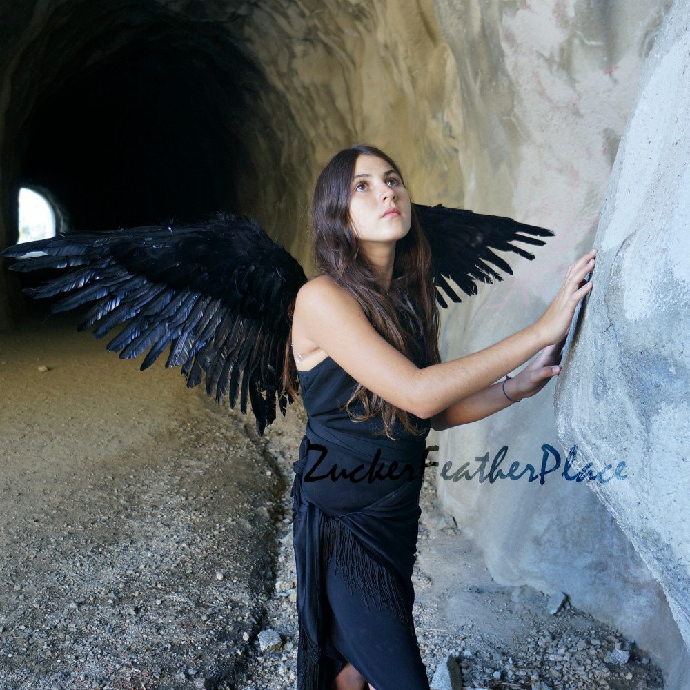 Black Feather Costume Wings, Black Bird, Raven, Crow Costume Wings