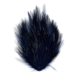 NAVY Dyed Hackle Pads - Feather Patches For Arts & Crafts, DIY Fascinators, Millinery, Fashion, Costume and Carnival Design ZUCKER®