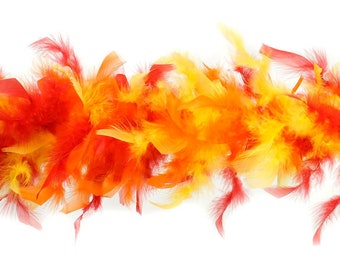 40 Gram Chandelle Feather Boa FIRE Mix 2 Yards For Party Favors, Kids Craft, Dress Up, Dancing, Halloween, Costume Zucker®