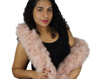 Deluxe CHAMPAGNE Marabou Feather Boa - Extra Full Luxurious Marabou Boa for Fashion & Costume Design, Home Decor, DIY Art and Crafts ZUCKER®