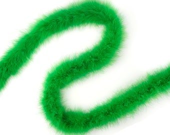 Marabou Boa 2 Yards, KELLY Green Turkey Heavy Weight Marabou Feather Boa 25 Gram Halloween Craft Supply and Costume Trim ZUCKER® USA