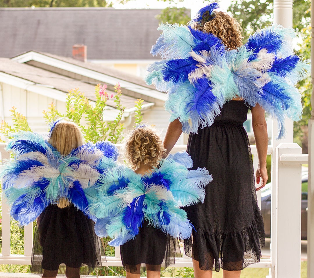 Mommy and Me Blue Bird Feather Costume Wings Made With Etsy
