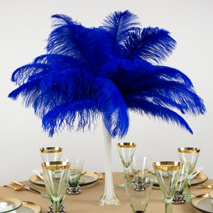Ostrich Feathers 13-16 ROYAL BLUE For Feather Centerpieces, Party Decor, Millinery, Carnival, Fashion & Costume ZUCKER® image 1
