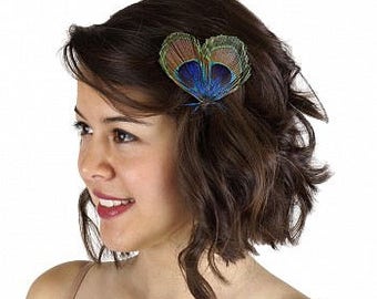 Natural Peacock Eye Feather Clip - Feather Clip for Hair FBTP--N ZUCKER®