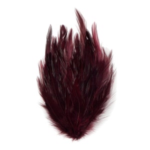 BURGUNDY Dyed Hackle Pads - Feather Patches For Arts & Crafts, DIY Fascinators, Millinery, Fashion, Costume and Carnival Design ZUCKER®