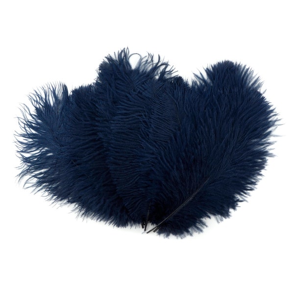 Ostrich Feathers 9-12" NAVY, Ostrich Drabs, Centerpiece Floral Supplies, Carnival & Costume Feathers ZUCKER®Dyed and Sanitized USA