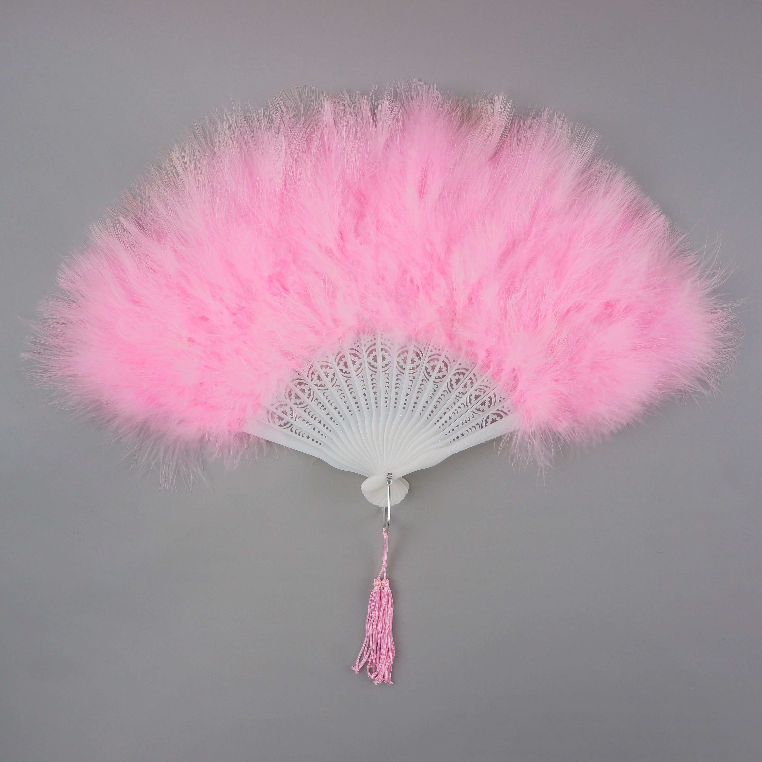 Candy Pink Feather Fan Small Marabou Feather Fan Cheap Etsy