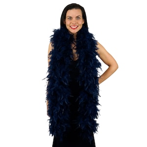 120 Gram Chandelle Feather Boa Navy Blue 2 Yards For Party Favors, Kids Craft & Dress Up, Dancing, Wedding, Halloween, Costume ZUCKER®