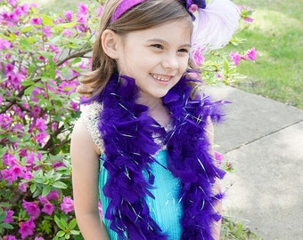 Princess Chandelle Feather Boa  Dark Purple & Opal Lurex 1 Yards For Party Favors, Kids Craft, Dress Up, Dance, Halloween, Costume Zucker®