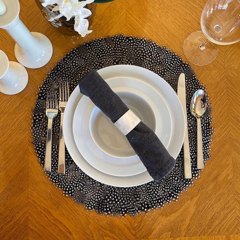 Guinea Feather Decorative Placemat, Fall Décor for Home & Office ...