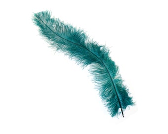 TEAL 10-15" Ostrich Floss Feathers 50PCS For Floral Bouquets, Small Feather Centerpieces, Party Decor, Millinery, Costume Design ZUCKER®