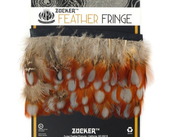 Pheasant Feather Fringe, Natural Temminck Tragopan Feathers 1 Yard for Jewelry, Hat Accessories, Costume Design, Fly Tying, Fishing ZUCKER®