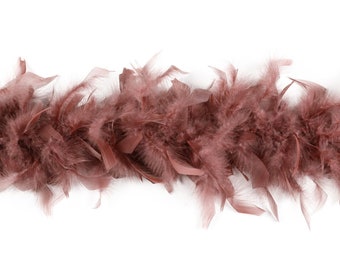 40 Gram Chandelle Feather Boa DUSTY ROSE 2 Yards For Party Favors, Kids Crafting & Dress Up, Dancing, Wedding, Halloween, Costume ZUCKER®