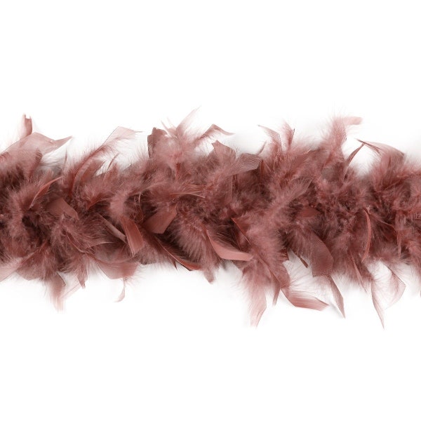40 Gram Chandelle Feather Boa DUSTY ROSE 2 Yards For Party Favors, Kids Crafting & Dress Up, Dancing, Wedding, Halloween, Costume ZUCKER®