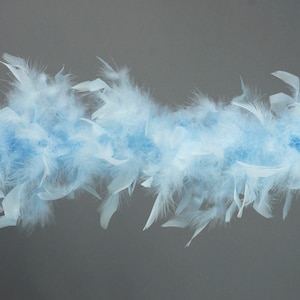 40 Gram Chandelle Feather Boa Light BLUE 2 Yards For Party Favors, Kids Crafting and Dress Up, Dancing, Wedding, Halloween, Costume ZUCKER®