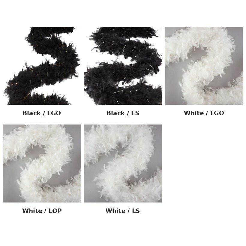 Chandelle Feather Boa with Silver Lurex - Heavyweight Costume Party Decor